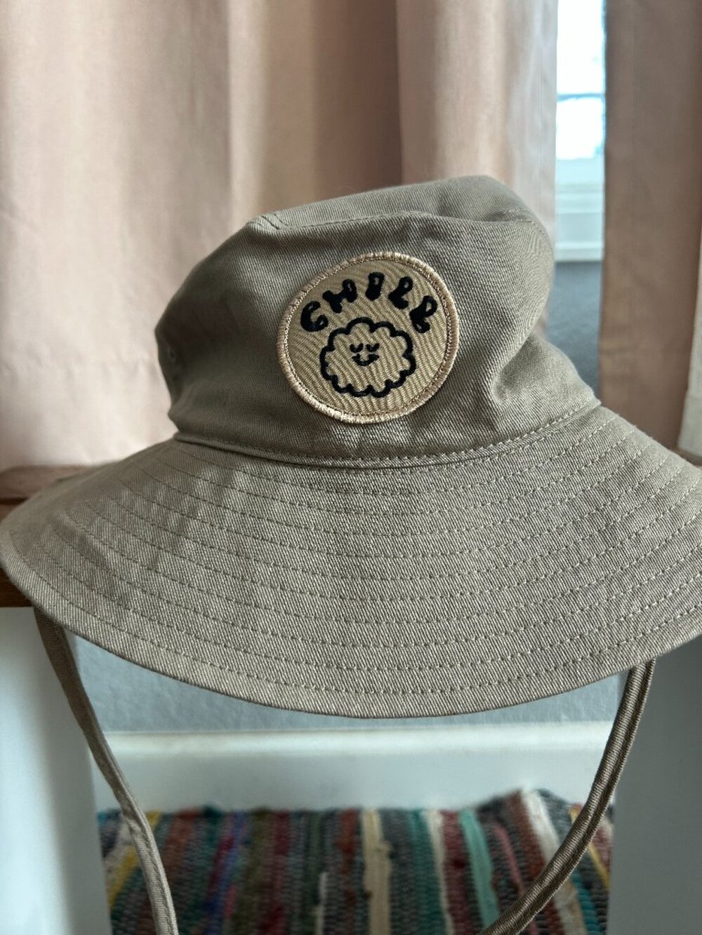 Cuddle Club Bucket Hat Khaki Sun Hat Adjustable Chin Strap One Size